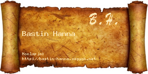 Bastin Hanna névjegykártya